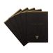 Clairefontaine 102636C - Pakket van 5 gelijmde aan kop blokken Flying Spirit Notitieboek - 14,8x21cm - 140 Ivoor Uitscheurbare Gelinieerd Pagina's van 90g - glanzende zwarte karton kaft - verschillend motieven