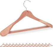 Merkloos Relaxdays houten kledinghangers - set van 16 - brede schouders - pakken & blazers - hout - natuur