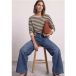 Sweater with boat neck and stripes