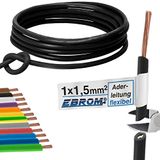 Aderleiding Bedradingsleiding - Enkele Kabel Flexibel 1,5 mm2 - PVC Kabel - H07V-K 1,5 mm² - Kleur: Zwart - 100 m