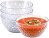 PlasticForte Bols - style cristal - bols - 4x - plastique - 14 x 5 cm - transparent