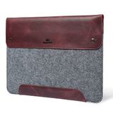MegaGear MacBook tas van echt leer en fleece 13,3 inch - Maroon