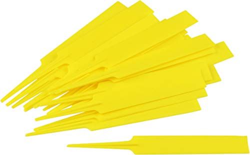 Meister Plantenbordjes, praktische set met 20 stuks, 90 x 17 mm, met opschriftvlak, weerbestendig, geel, plantenbord/kruidenborden