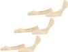 FALKE Step 3-Pack onzichtbaar effen katoen multipack footies dames beige - maat 39-40