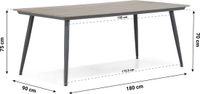 Santika Furniture Santika Vivian/Matale 180 cm dining tuinset 5-delig