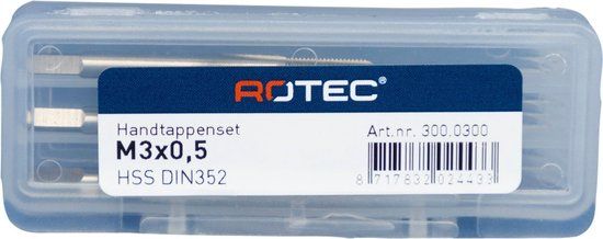 Rotec HSS Handtappenset metrisch M 3 x 0,5 - 3000300