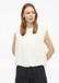 s.Oliver - Mouwloos shirt van interlockjersey met ballonzoom - Crème - Maat 46