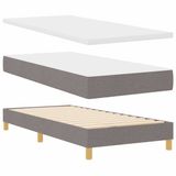 vidaXL Boxspringbed met hoofdeinde Taupe 90 x 200 cm Stof
