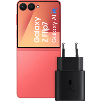 Samsung Galaxy Z Flip 7 256GB Rood 5G + Samsung 25W Charger Black