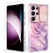 SHEDEER Compatibel met Samsung Galaxy S25 Ultra hoesje met schuifcamerahoesje + schermbeschermer, TPU voorframes Schokbestendige, krasbestendige hoes van, Betoverend roze