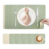 KitchenBoss Set van 6, wasbare placemats en onderzetters, antislip, dubbelzijdig met eetkamer, pvc, 43 x 30 cm, set van 6