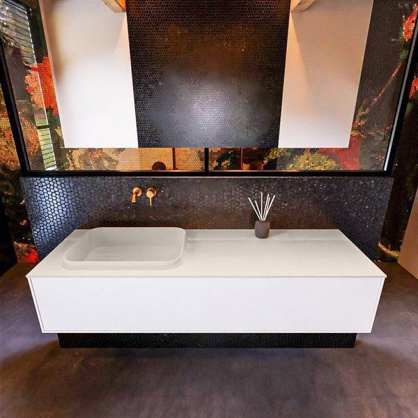 Mondiaz ERIN 150cm badmeubelset Talc met lade en Linen wastafel
