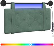 vidaXL Hangend hoofdbord Met LED-verlichting Zeegroen Fluweel