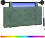 vidaXL Hangend hoofdbord Met LED-verlichting Zeegroen Fluweel