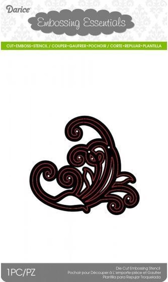 Darice Die cut stencil swirl corner 80x72mm