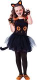 RUBIES FRANCE - Kleine zwarte kat vermomming met meisjes accessoires - Zwart - 92/104 (3-4 jaar)