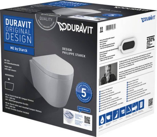 Duravit ME by Starck Toilet set wall mounted Compact Rimless