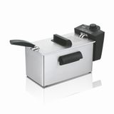Haeger DF-3ES.017A friteuse Enkel 3 l 2000 W Frituurpan Zwart, Gesatineerd staal