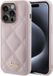 Guess Quilted Metal Logo Back Case - Roze - Geschikt voor Apple iPhone 15 Pro