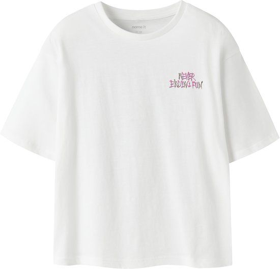 NAME IT Meisjes T-shirt met korte mouw en ronde hals van biologisch katoen, maat 116