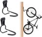 Unyqoos® set de 2 crochets de vélo, crochets muraux – crochets de suspension robustes en fer avec protection PVC, capacité de charge 15 kg, pour montage mural, noir