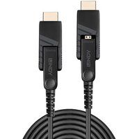 Lindy - Set HDMI-kabel met ethernet - 19 pin micro HDMI Type D male naar 19 pin micro HDMI Type D male - 20 m - hybride koper/vezel-optiek - zwart - 4K ondersteuning