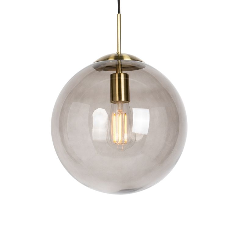 QAZQA ball Hanglamp 1 lichts H 1400 mm Goudmessing - 8718881068034