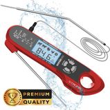 KitchenLove BackYard Series Vleesthermometer - Digitale BBQ Thermometer - Oventhermometer met Externe Sonde - Rood