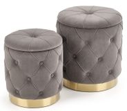 Home Style Poef set Polly grijs