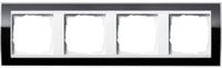Gira Event Clear Afdekraam 4-voudig - Zwart Glanzend / Zuiver Wit - Systeem 55