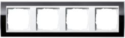 Gira Event Clear Afdekraam 4-voudig - Zwart Glanzend / Zuiver Wit - Systeem 55
