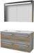 Basic-Line Premium 46 Badkamermeubelset - 120 x 46 cm - Met Grepen - 4 Lades - Acryl Wastafel - 2 Kraangaten - Spiegelkast met LED Verlichting - Scotch Oak