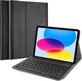 Just in Case tablet Hoes met Toetsenbord geschikt voor iPad 11 (2025) 11 inch / 10e generatie (2022) 10.9 inch - QWERTY Spanish Bluetooth Keyboard Case - Zwart