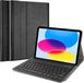 Just in Case tablet Hoes met Toetsenbord geschikt voor iPad 11 (2025) 11 inch / 10e generatie (2022) 10.9 inch - QWERTY Spanish Bluetooth Keyboard Case - Zwart