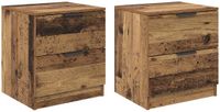 vidaXL Nachtkastje 2 stuks Oud Hout 45 x 39 x 50cm Bewerkt Hout