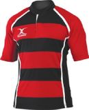 Gilbert Rugbyshirt Xact II Hoop Rood / Zwart - M