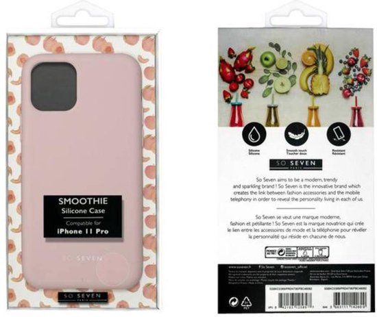 SoSeven, SMOOTHIE Back Cover, Siliconen, Roze, Geschikt voor Apple iPhone 11 Pro
