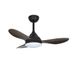 wonderlamp Cavil Mini-plafondventilator, Ø 92 cm, led, zwart + hout, 20 W, met inschakelgeheugen en CCT 3000-4000-6000 K