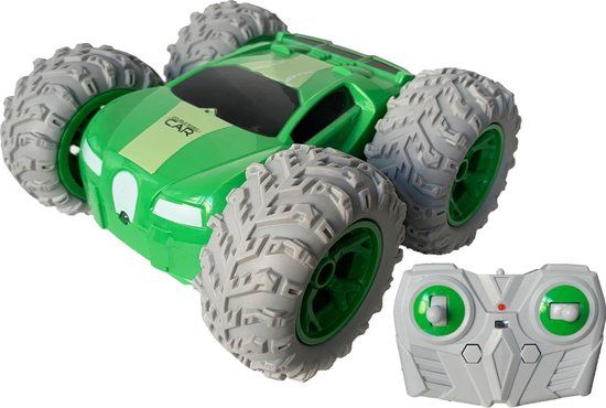 Gear2Play RC Stuntracer - Groen - 1:18 - RC Auto - 2.4 GHz - 10 km/h - 5+ jaar