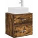 Maison Exclusive meuble de lavabo mural chêne fumé 53 x 35 x 80 cm