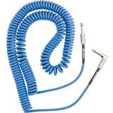 Fender Contour Coiled Instrument Kabel, Gitaaraccessoires, Straight/Hoek, Lake Placid Blue, 30 ft