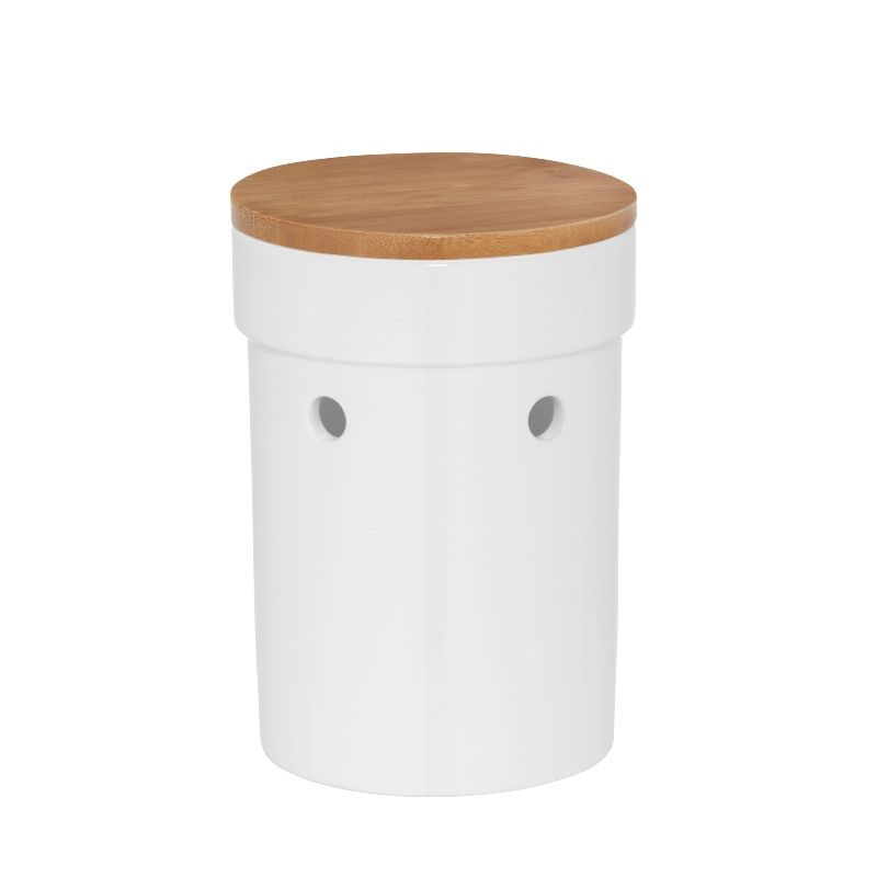 Kela Salena Ceramic Round Jar - Brown/White - 17cm