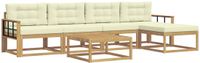 vidaXL - Bank loungeset - 4 zitplekken - Polyester - Wit en crème