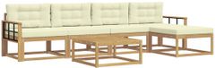 vidaXL - Canapé d'angle - 4 places - Polyester - Blanc et crème