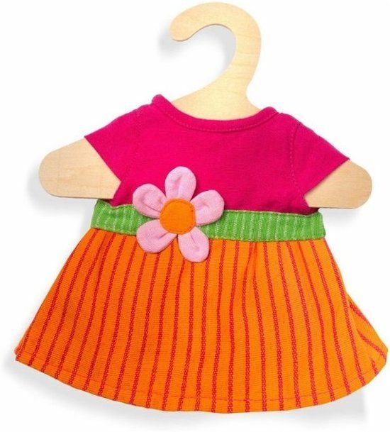 Heless poppenkleding jurk Maya roze/oranje 28-35 cm
