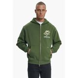 Croyez sweatvest met borduursels en backprint - donkergroen