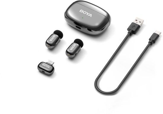 Boya - Mini 2-02 Grijs 1x RX USB-C + 2x TX - Microfoon