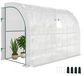 Mini-serre Étagère de jardin 3 niveaux Couverture en plastique résistante aux UV Portes verrouillables Cadre en acier Blanc