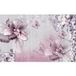 Papier peint panoramique fleurs papillons 260 cm x 163 cm