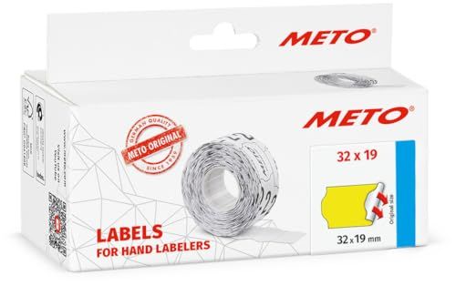 Meto Prijsetiketten - 32 x 19 mm - Fluor Geel - 5.000 stuks